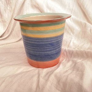 Multi-colored 4  1/2" Ceramic  Plant Pot
